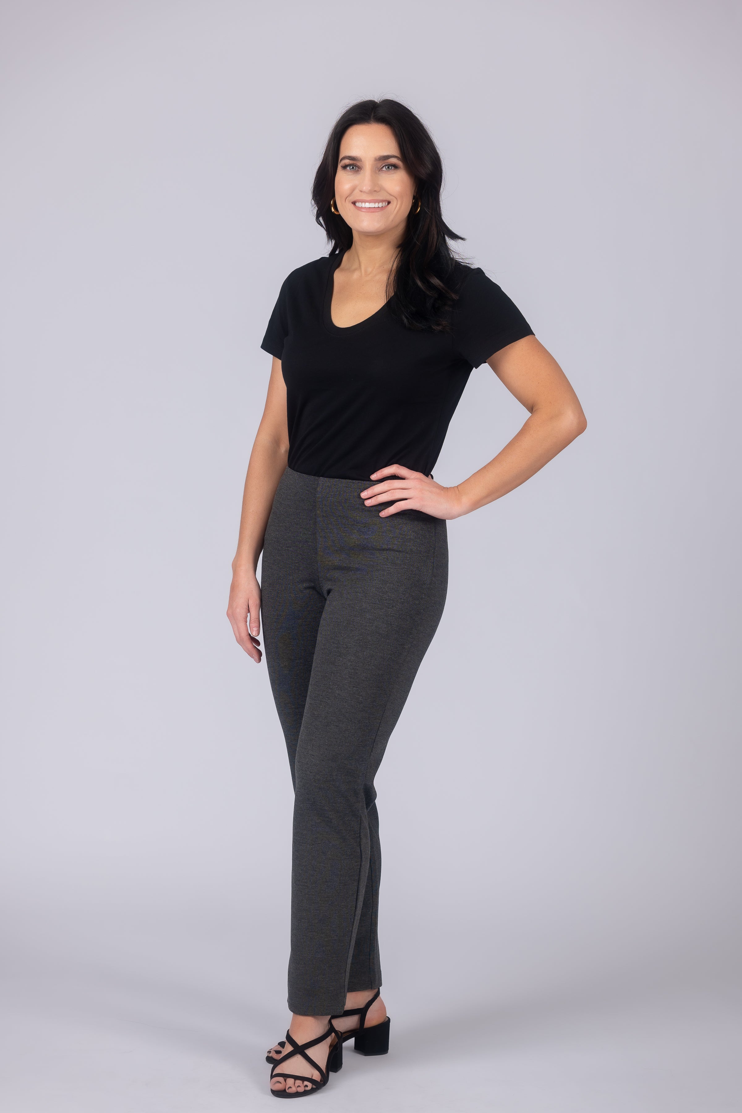 Express | Super High Waisted Supersoft Double Knit Skinny Pant in Pitch  Black | Express Style Trial